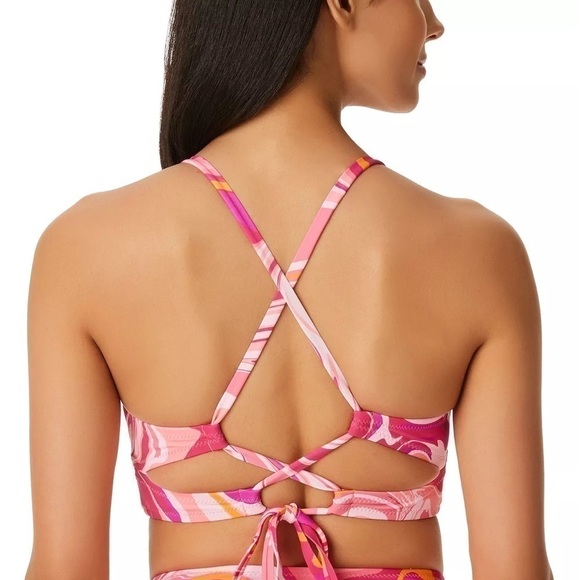 Jessica Simpson Women'Good
Vibrations Cropped Cami Bikini Top Femme Multi New L - Picture 6 of 11